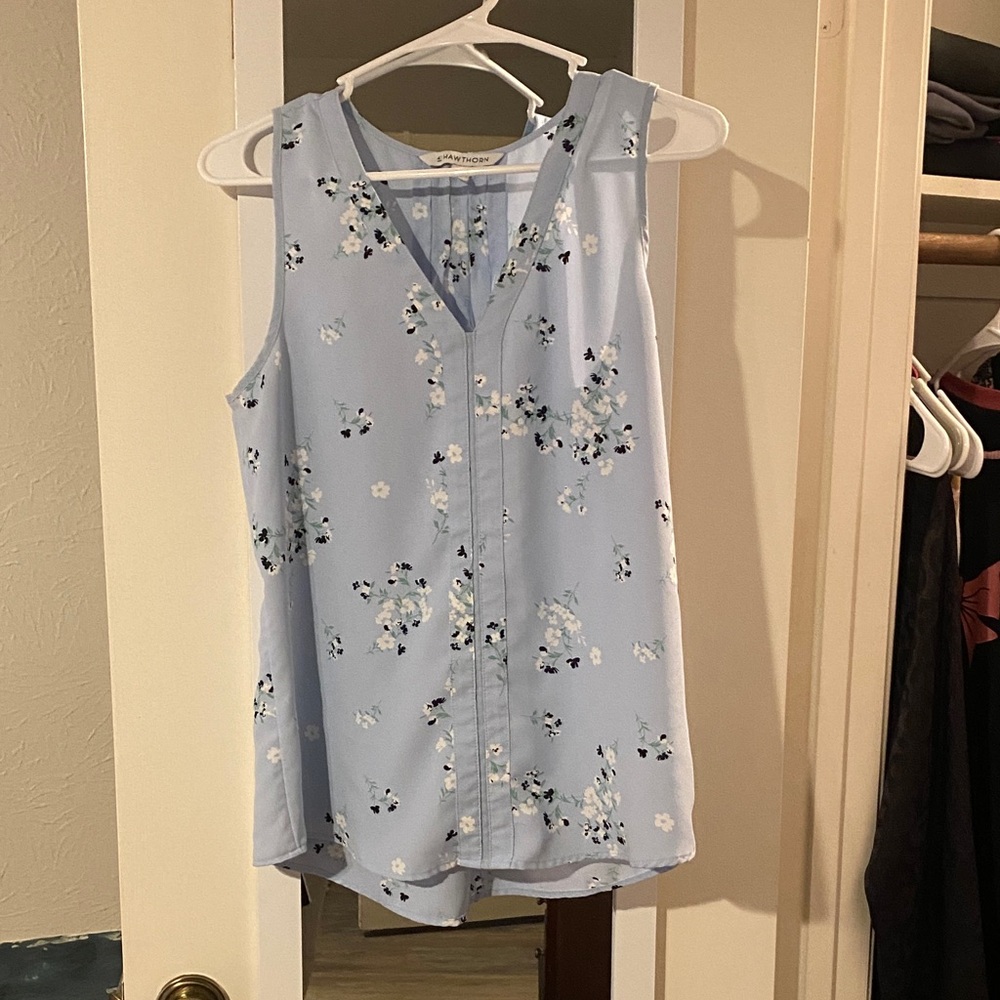 41 Hawthorn Light Blue Floral Blouse